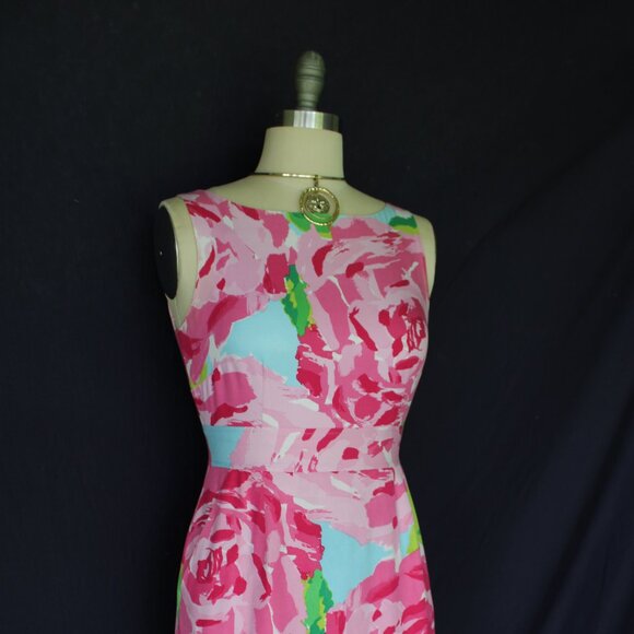 Lilly Pulitzer Collins Dress Hotty Pink First Impression rose shift silk vintage - Picture 8 of 10